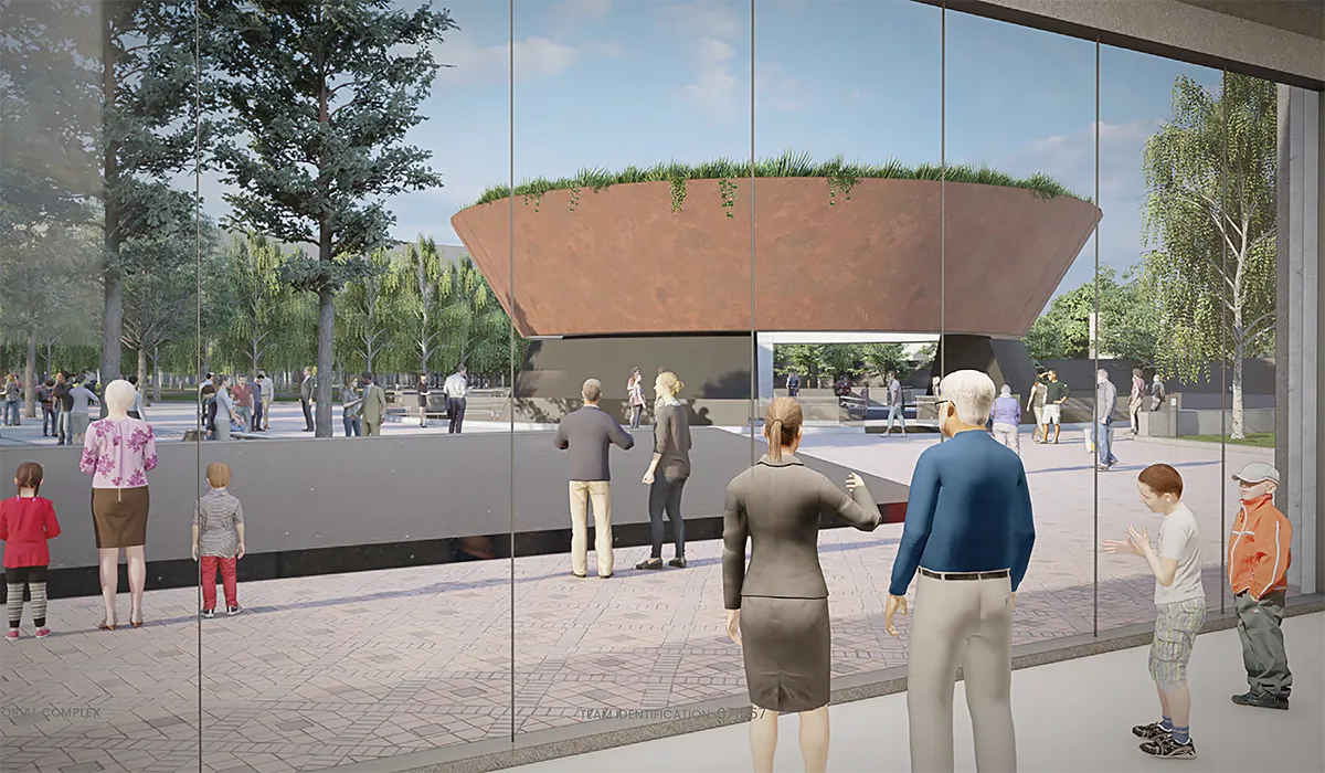 Bucha Memorial rendering, burial ground