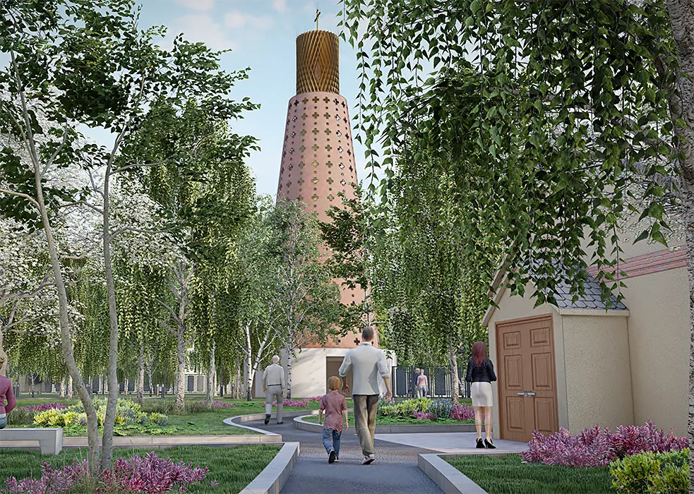 Bucha Memorial rendering, aboretum