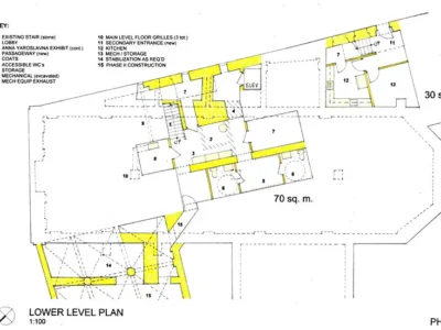 Drawing of Church Cultural Center, Main Level