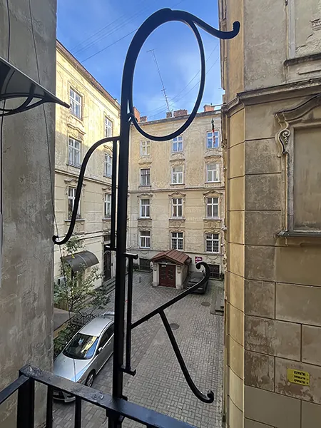 Courtyard of apartment building in Lviv Ukraine