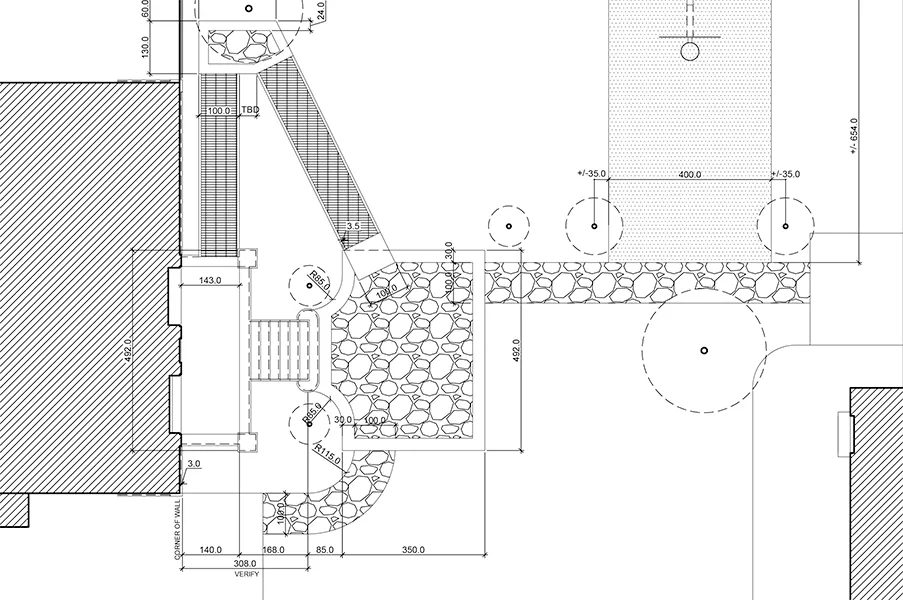Architectural plan of back porch, ramp and patio project